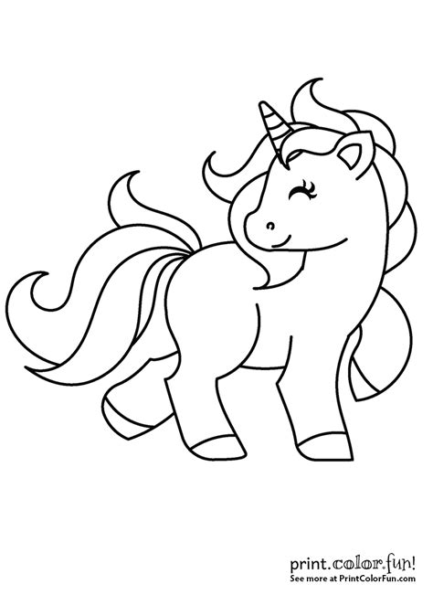 Cute My Little Unicorn coloring page Print. Color. Fun! Emoji