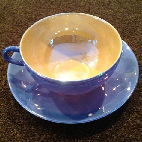Vintage MEITO BLUE GOLD LUSTRE LUSTER WARE CUP SAUCER JAPAN Teacup RARE China Tea Cups Cup