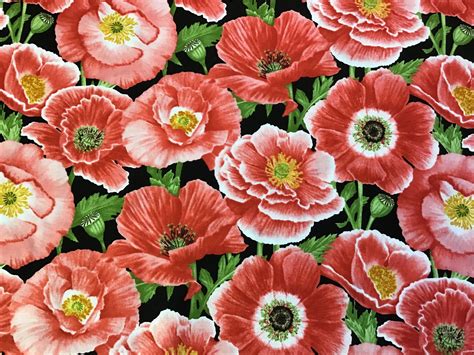 Buy Poppy Meadows Very Pretty Red Poppies Allover Cotton Fabric By