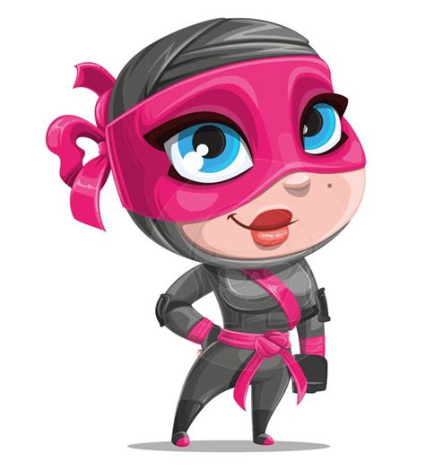 Cute Ninja Girl Cartoon Vector Character Aka Hiroka Graphicmama