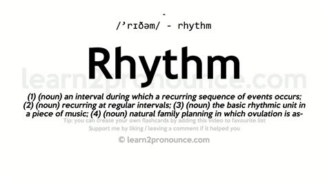 Rhythmrhythm is at the very es. Rhythm pronunciation and definition - YouTube