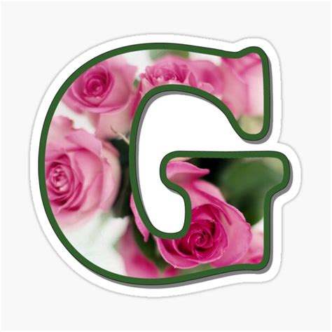 Letter G Rose Monogram Sticker For Sale By Gretzky Redbubble