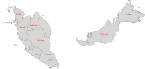 Map Of Malaysia Boundary District Geography Vector Boundary District