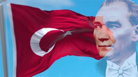 Atatürk Dalgalanan Türk Bayrağı Saygı Duruşu İstiklal Marşı 4K
