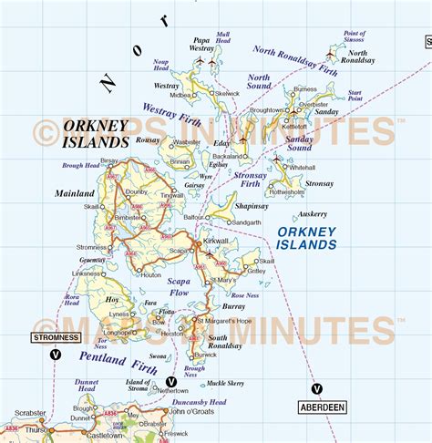 Orkney And Shetland Vector Road Map Illustrator Ai Cs And Pdf Format