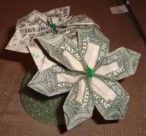 How To Make A Money Origami Flower Origami Money Flowers Dollar Bill