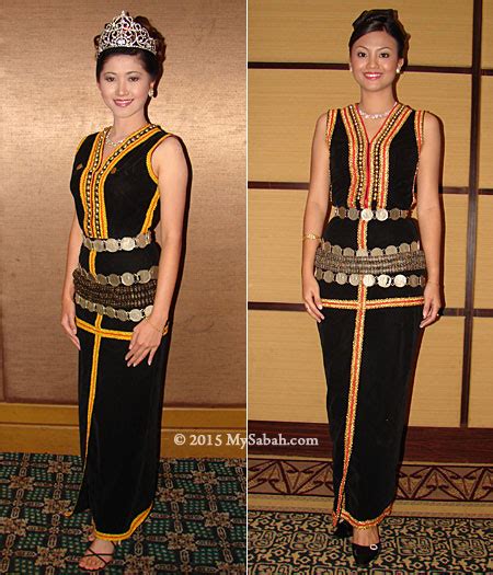 A kadazan man and woman in traditional costume during kaamatan celebration. Tangkong, timeless accessory of Kadazan Dusun costumes ...