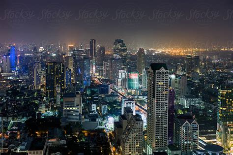Thailand Bangkok Skyline At Night By Stocksy Contributor Martin