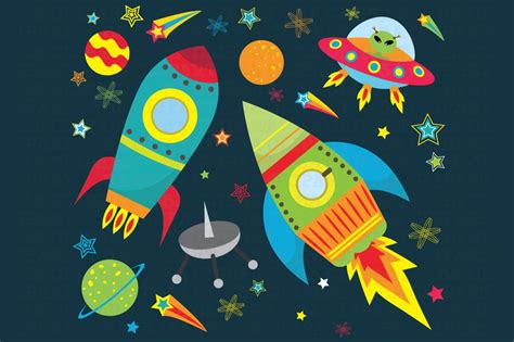 | view 1,000 space illustration, images and graphics from +50,000 possibilities. Outer space clipart ~ Illustrations ~ Creative Market