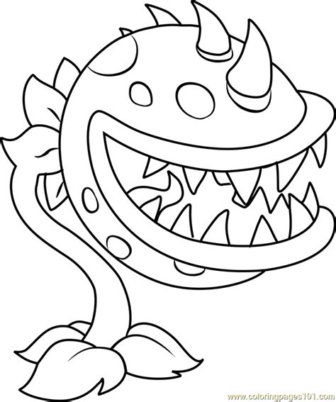 Chomper Coloring Page Free Plants Vs Zombies Coloring Pages