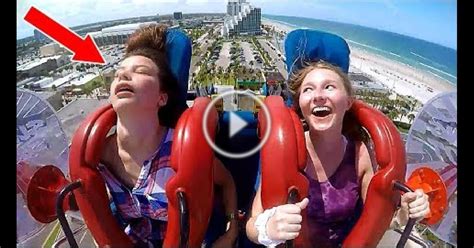 Girls Passing Out 3 Funny Slingshot Ride Compilation