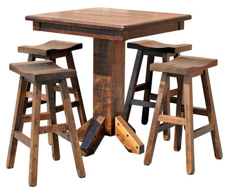 Joinery House Bar Tables Rustic Pub Table Set In Wormy Maple Pub