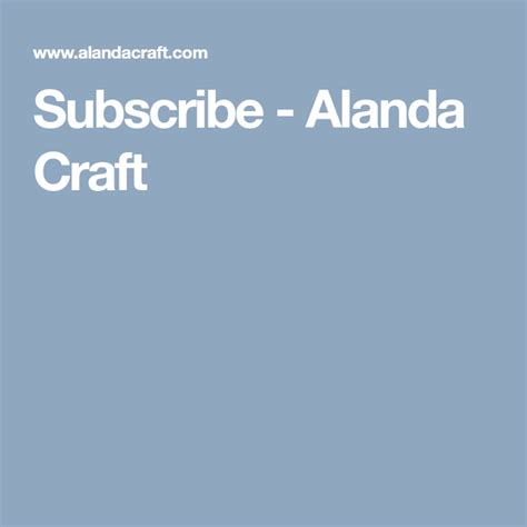 Subscribe Alanda Craft Subscribe Crafts Tutorial