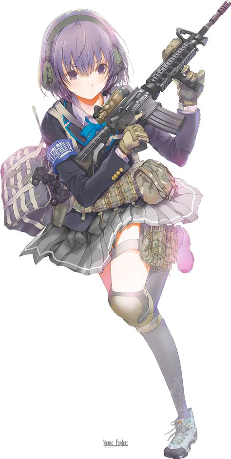 Download 07 Mb 795x1560 Anime Girl With A Gun Render By Wenneskies D7tl9f9 Miyo Asato Little