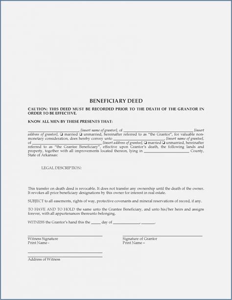 Beneficiary Deed Form Arizona Form Resume Examples Xm8paba1y9