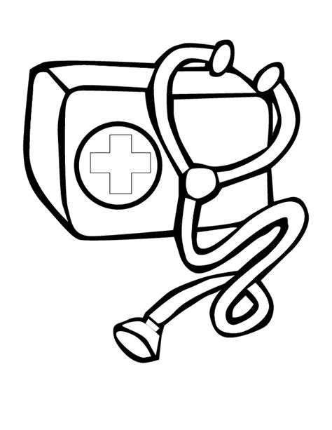 Doctor Stethoscope Coloring Page Coloring Pages