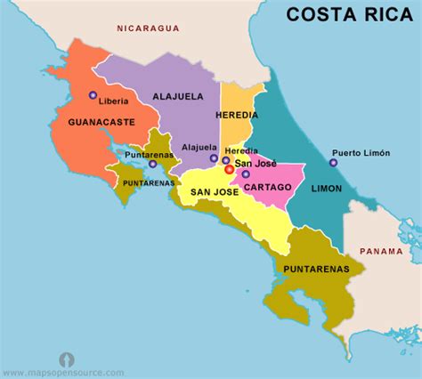 Free Costa Rica Map Map Of Costa Rica Free Map Of Costa Rica Open