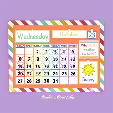 Free Printable Childrens Calendar Crafting Cheerfully