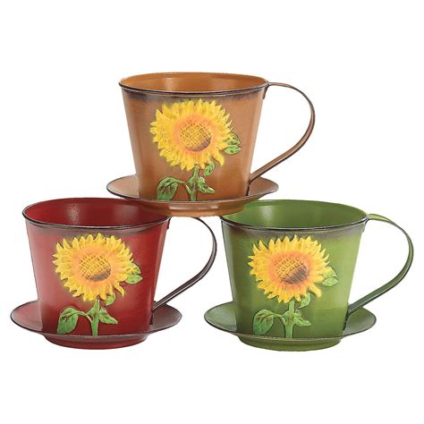 4.6 out of 5 stars 138. Sunflower Tin Teacup Planter | Colorful Images