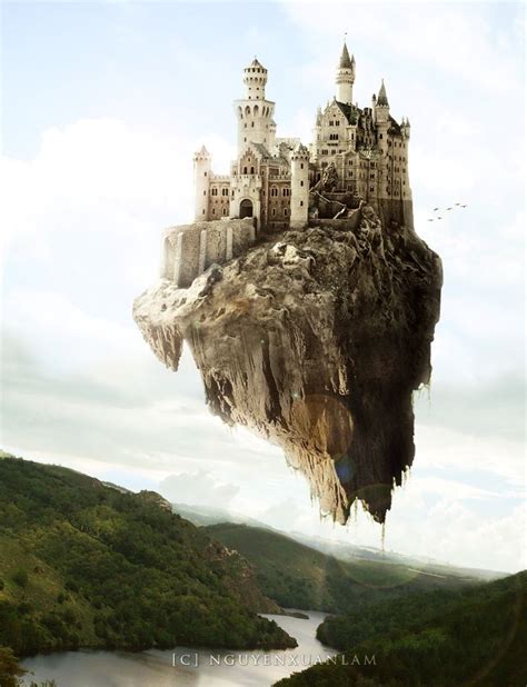 Flying Castle By Nxlam1801 Dark Castle Castle In The Sky Fantasy