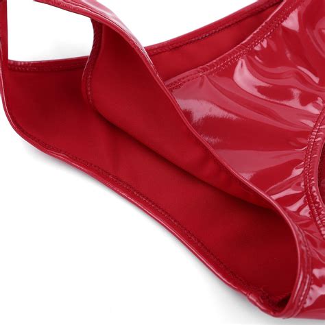 women latex wet look g string briefs pvc panties buckles hi cut bikini underwear ebay