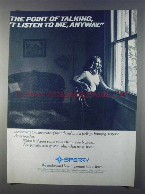 1980 Sperry Corporation Ad The Point Of Talking