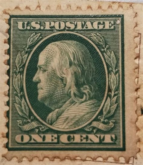 1909 Benjamin Franklin Unmarked One Cent Stamp Green in 2021 | Vintage