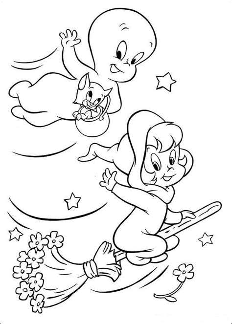 Printable casper coloring page to print and color. Casper & Wendy | Coloriage halloween, Image a colorier ...