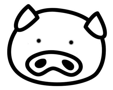 Une mascotte de caractère cochon dessin animé mignon, illustration vectorielle. Coloriage Tête Cochon vecteur dessin gratuit à imprimer