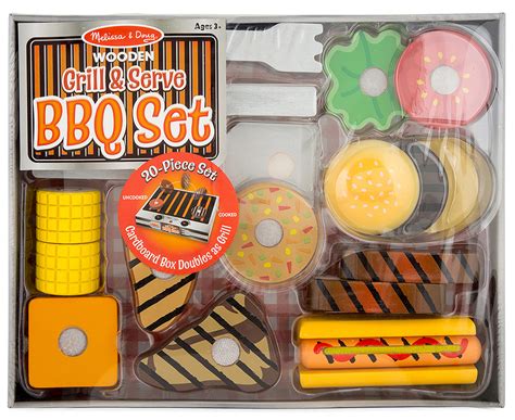 Melissa And Doug Wooden Grill And Serve Bbq Set Au