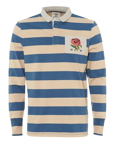 Find & download free graphic resources for rugby shirt. Kent & Curwen Mens Hoop Striped Rugby Shirt, Chambray ...