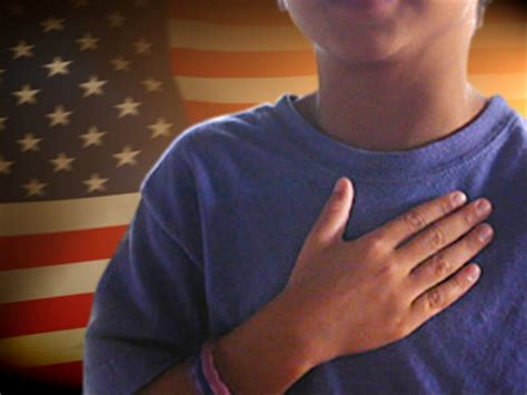 I pledge allegiance to the flag of the united states of america and to the republic for which it stands one nation, under god, indivisible with liberty and justice for all. School District: Teacher can't force student to stand for ...