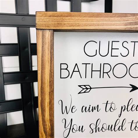 Guest Bathroom Sign Farmhouse Mini Sign Sign Humor We Etsy