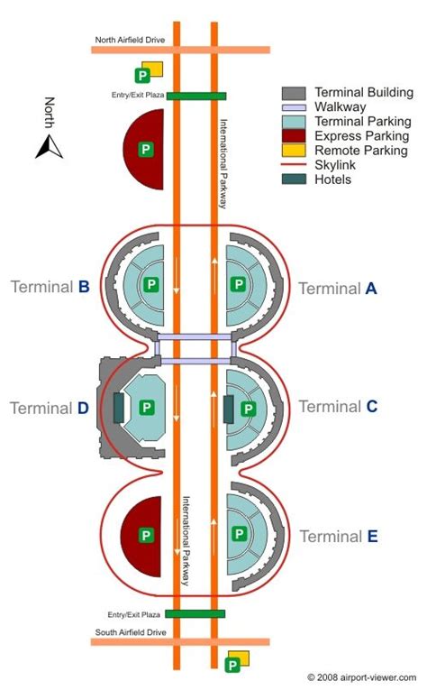 Diagrama De Mapa Del Aeropuerto Internacional De Dallas Fort Worth