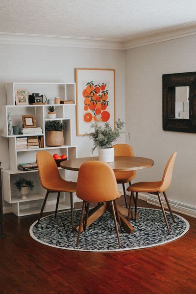Mid Century Modern Styled Breakfast Nook Dining Room Area With Citrus