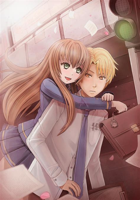 25 Wallpapers Anime Boy And Girl Best Friends Hugging Background
