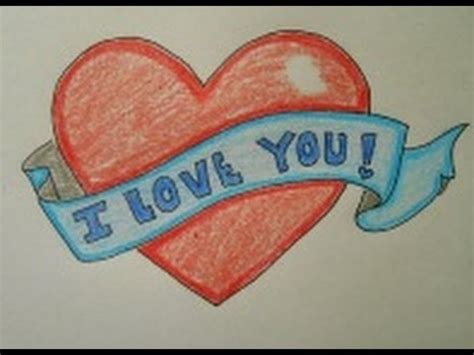 How to draw a love heart with wings step by step drawing for kids | easy drawings for beginnershey kids let's try to do easy and simple drawing. How to Draw Heart with Banner: I Love You drawing step by ...