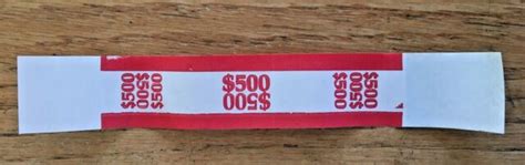 Retail And Services 100 Self Sealing Red 500 Currency Straps Bill Bands
