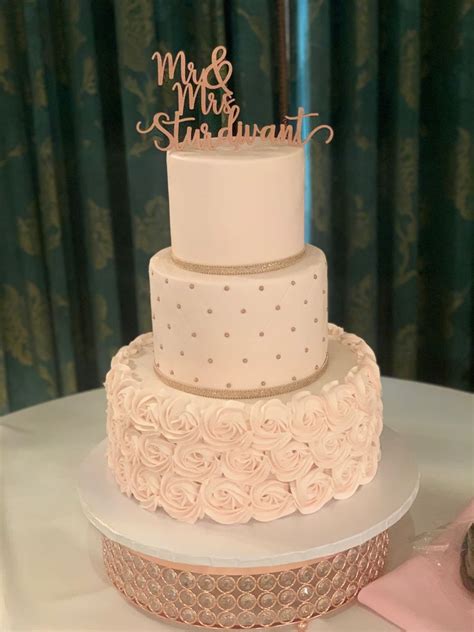 Buttercream Rosettesfondant And Buttercream Wedding Cake Blush Pink