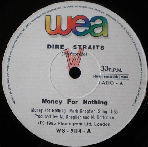 Dire Straits Money For Nothing 1985 Vinyl Discogs