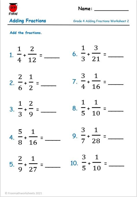 Adding And Subtracting Unlike Denominators Interactive Worksheet