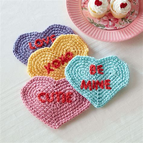 Lily Sugarn Cream Crochet Conversation Coasters Yarnspirations