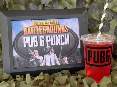 Pubg Birthday Party Punch Printable Pub G Party Sign Pubg Drink Sign
