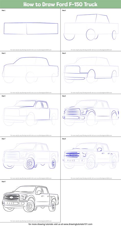 How To Draw Ford F 150 Truck Trucks Step By Step