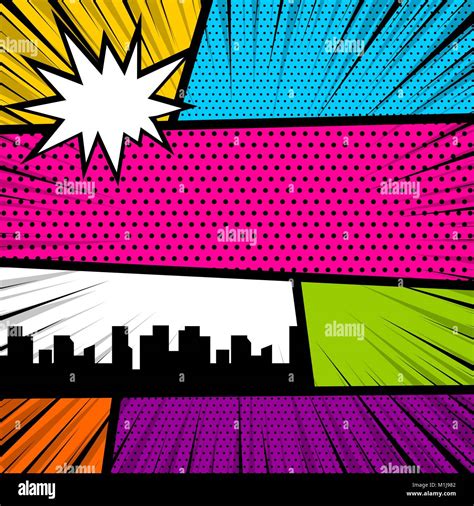 Pop Art Comic Book Colored Backdrop Stock Vector Image And Art Alamy