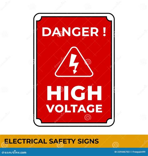 Danger High Voltage Signs With Warning Message For Industrial Areas