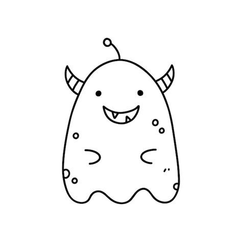 Premium Vector Cute And Funny Monster Isolated On White Background Hand Drawn Illustration In