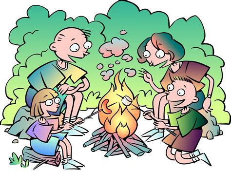 People Around A Campfire Clipart Images