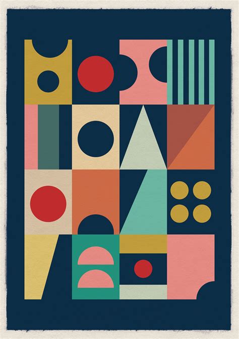 An Art Print With Geometric Shapes And Colors