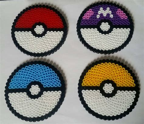 Pokeball 85x85cm Pokemon Perler Hama Bead Basteln Bügelperlen